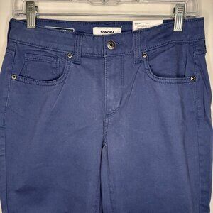 SONOMA NEW Women 4 Bootcut Jean Mid Rise Pacific Typhoon Blue Stretch 5 Pocket